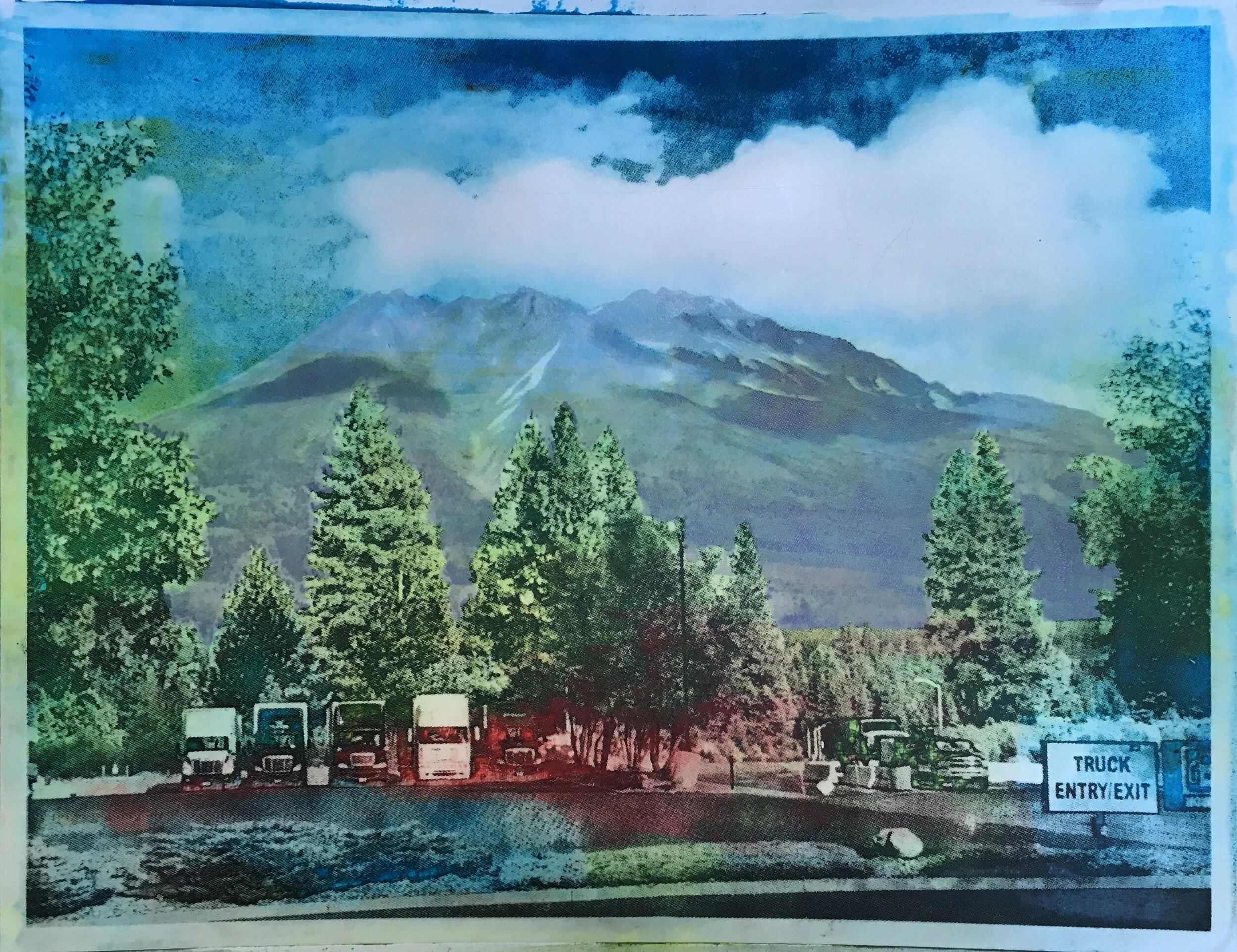 Truckstop Northern California Carolee Jakes Hand-pulled screenprint with embedded, pigmented wax Click image to enlarge ⦿ Inquire