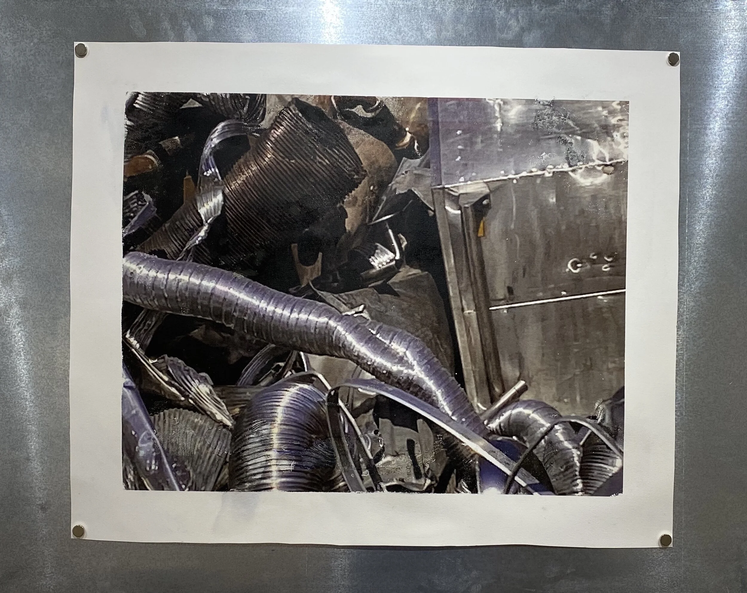 Slinky Mixed media photo transfer 15 3/4 x 20 in. (24 x 30 in. framed) Click image to enlarge ⦿ Inquire