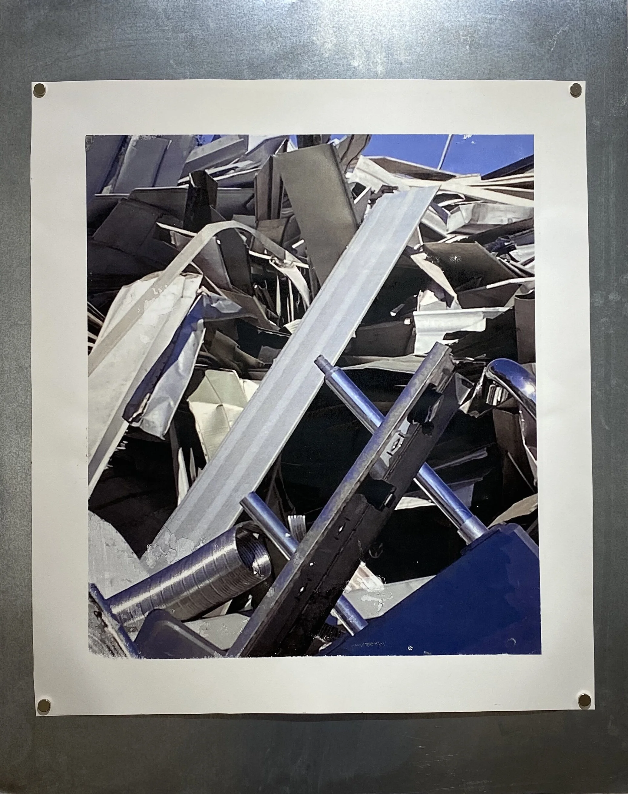 Rebuilding Mixed media photo transfer 17 1/2 x 18 in. (30 x 24 in. framed) Click image to enlarge ⦿ Inquire