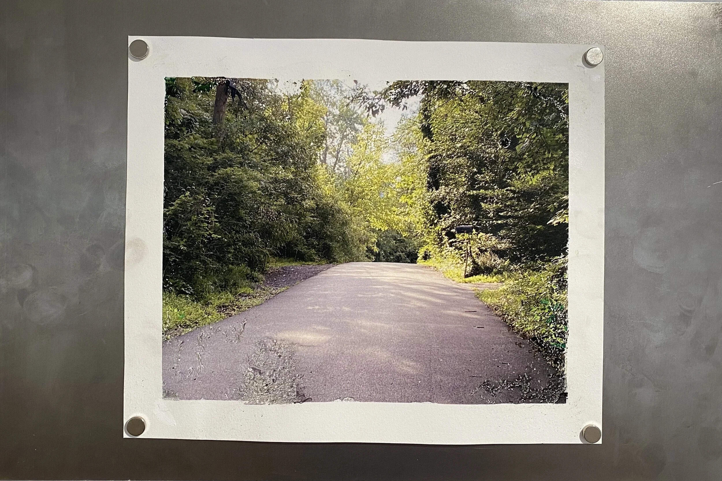 Where do we go from here Mixed media photo transfer 7 3/4 x 10 in. (12 x 18 in. framed) Click image to enlarge ⦿ Inquire