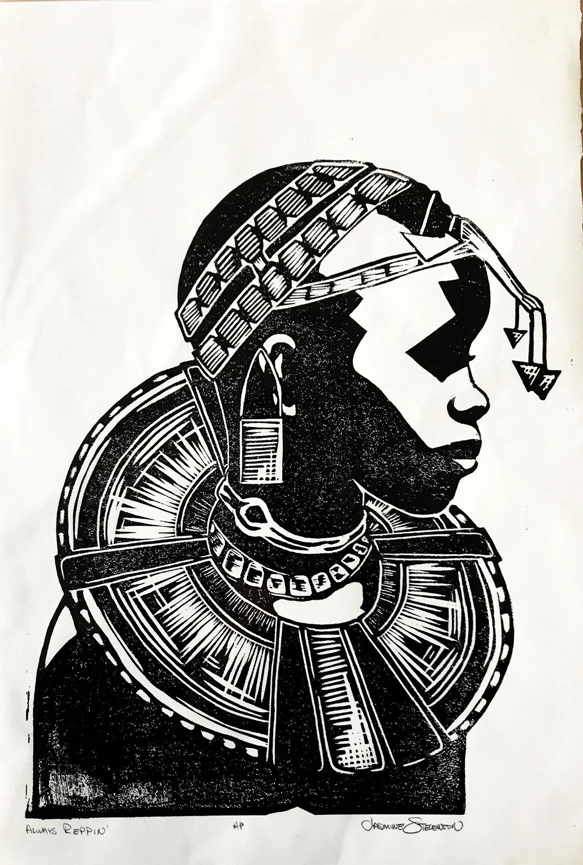 Always Reppin’ Jasmine Aryca Stevenson  Ink on paper 13 x 16 in. (17 x 21 in. Framed) $680 Click image to enlarge ⦿ Inquire