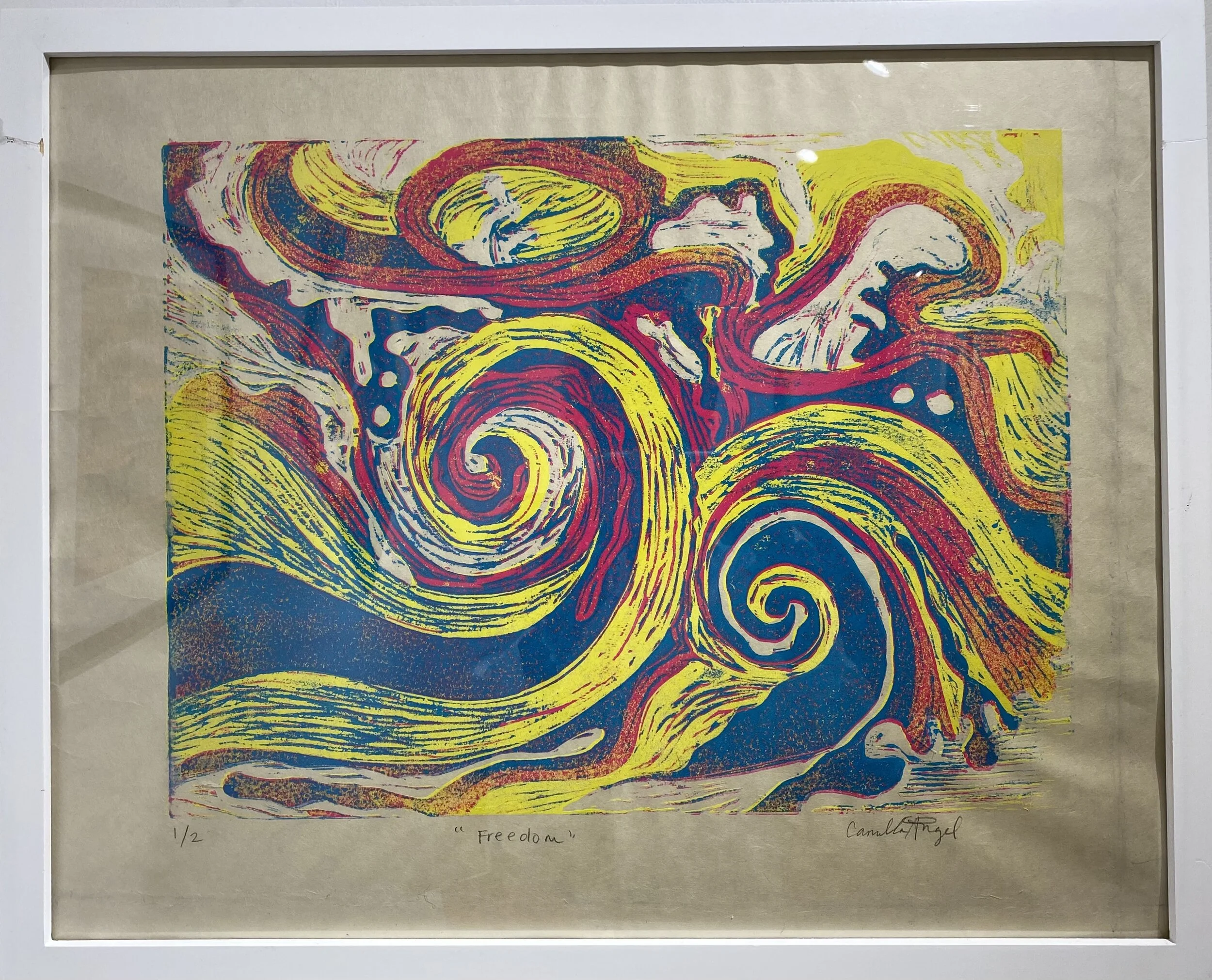 Freedom Camilla Angel Woodcut Print 16 x 20 in. $150 Click image to enlarge ⦿ Inquire