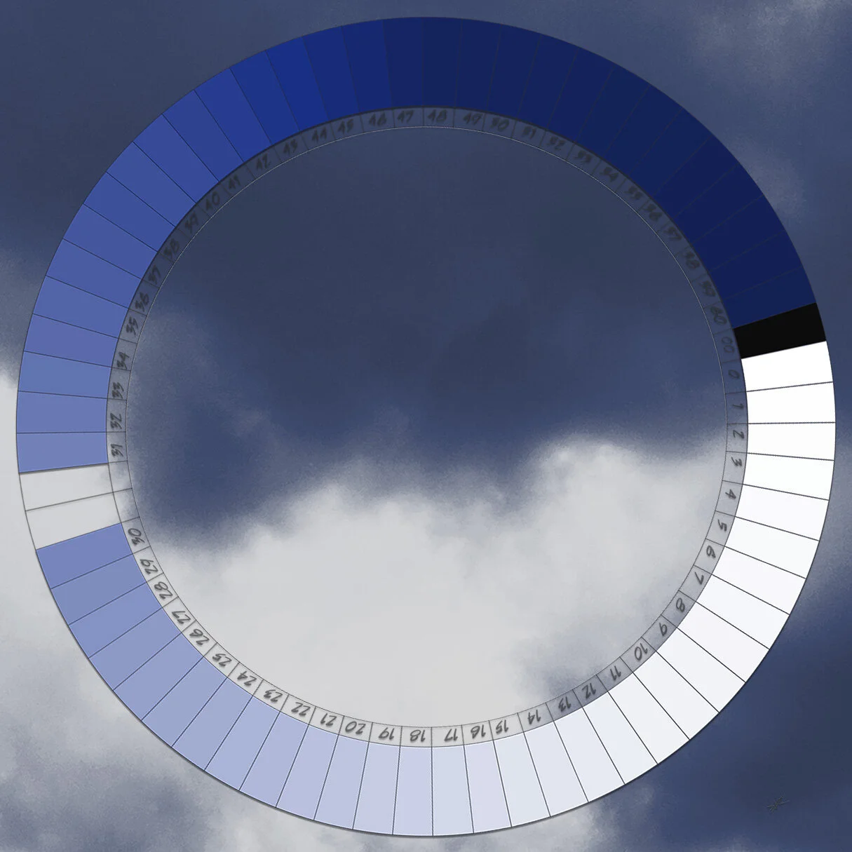 A Week of Weather - Threatening Langley Spurlock Digital Photocollage Archival Pigment Print Mounted on Wood Panel [edition of 5]  8 x 8 in. $150 each Multiples $125 each Full set $650 Click image to enlarge ⦿ Inquire