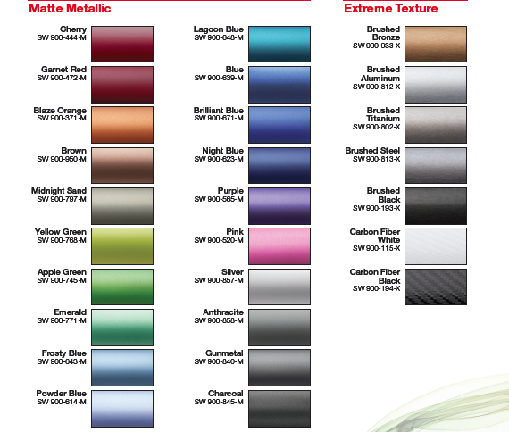Avery Wrap Color Chart