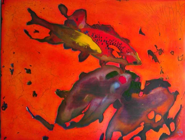 346 Pond Fury Oil on wood panel 31" x 24" SOLD