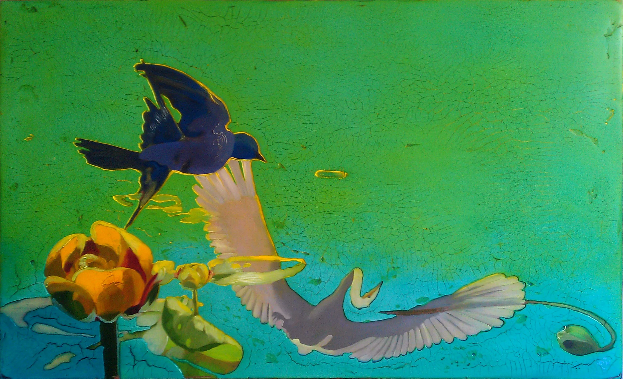 341 Emerald Reflection 48" x 30" Oil on wood panel SOLD