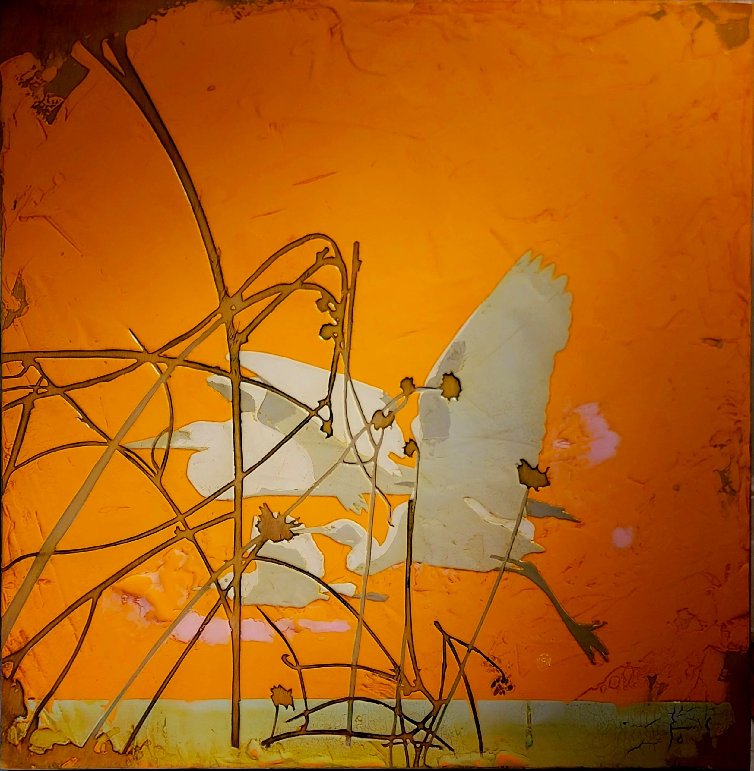 #398 Ancestral Flyway Oil on prepared wood panel, 40" x 41.5" SOLD