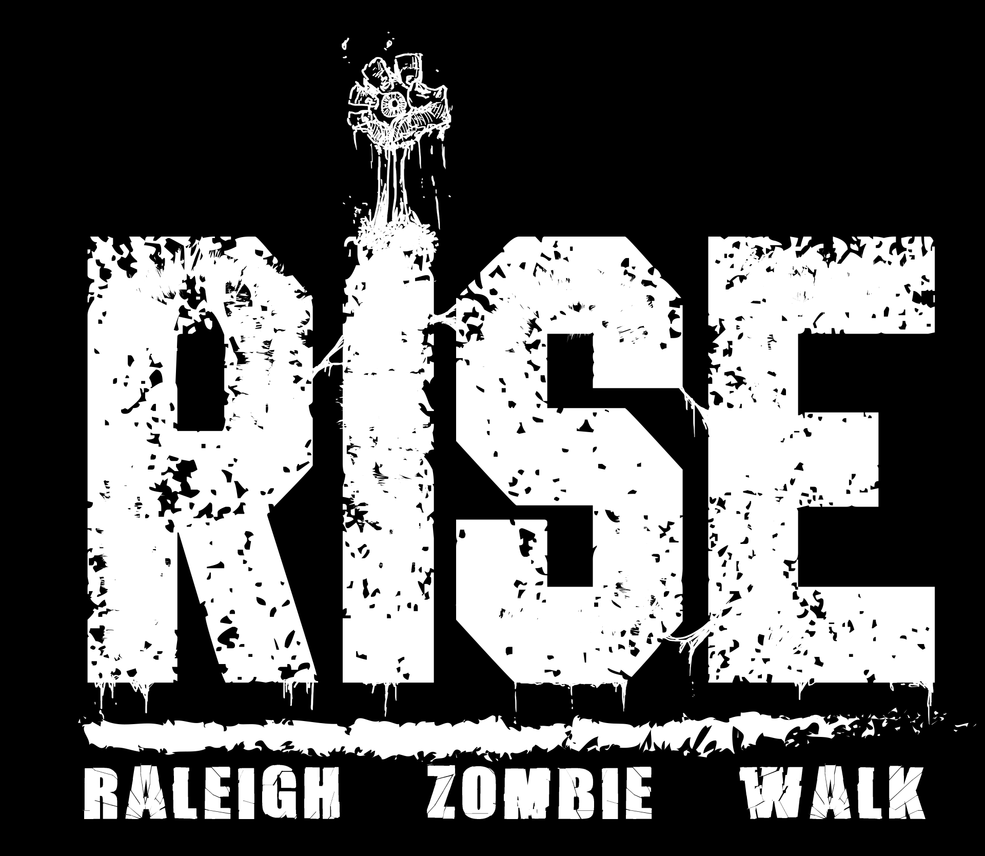 Raleigh Zombie Walk "RISE" logo invert