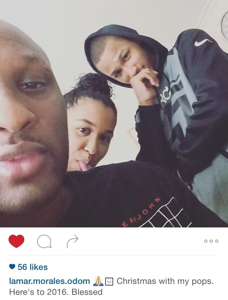 Odom and his children celebrate.