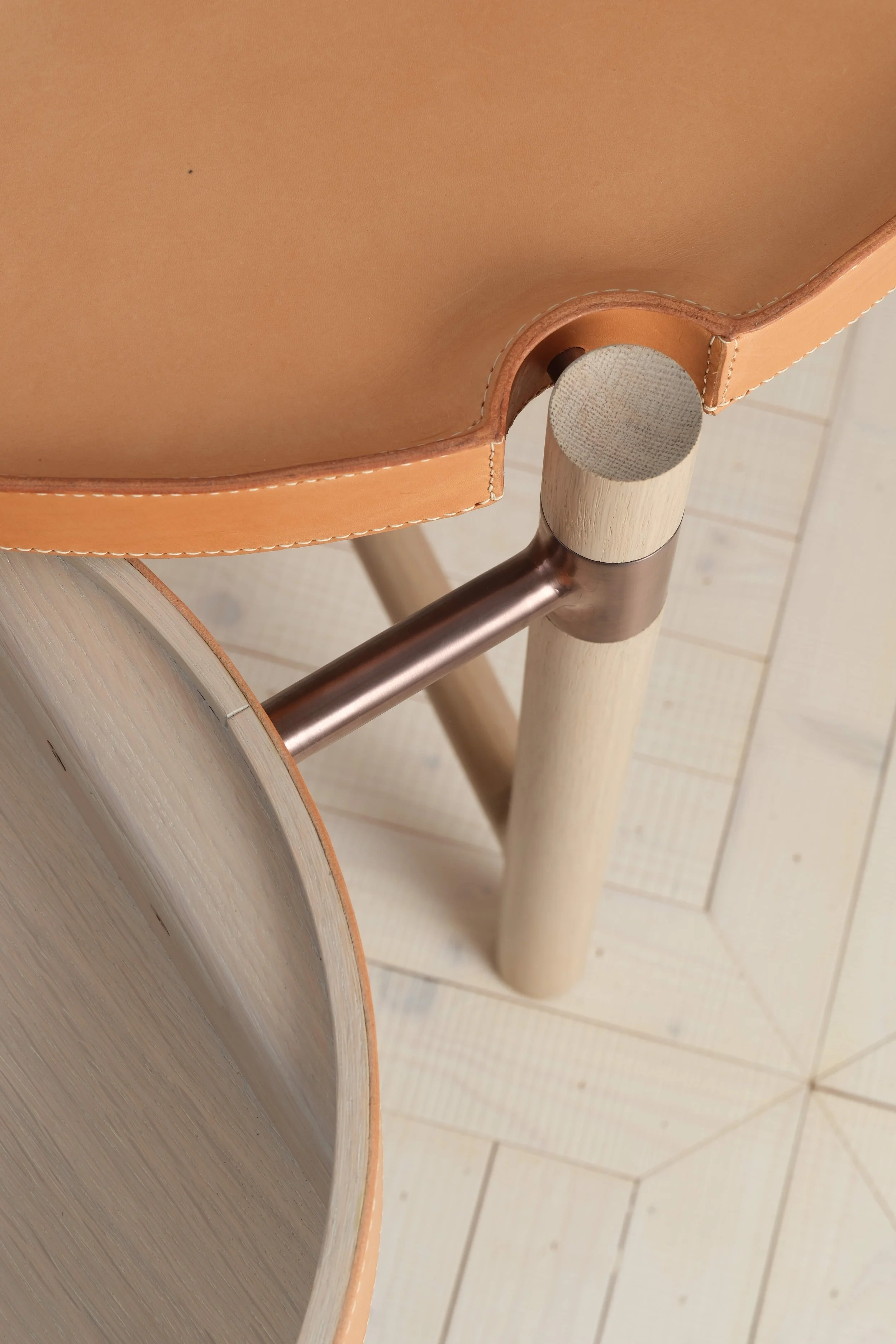 Bedside table with leather top and drawer - Byron & Gomez Furniture - 2.jpg