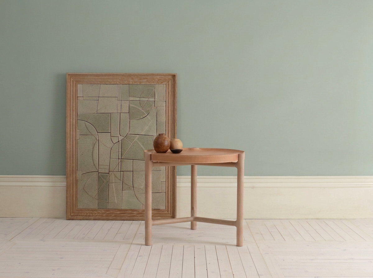 Leather top side tables