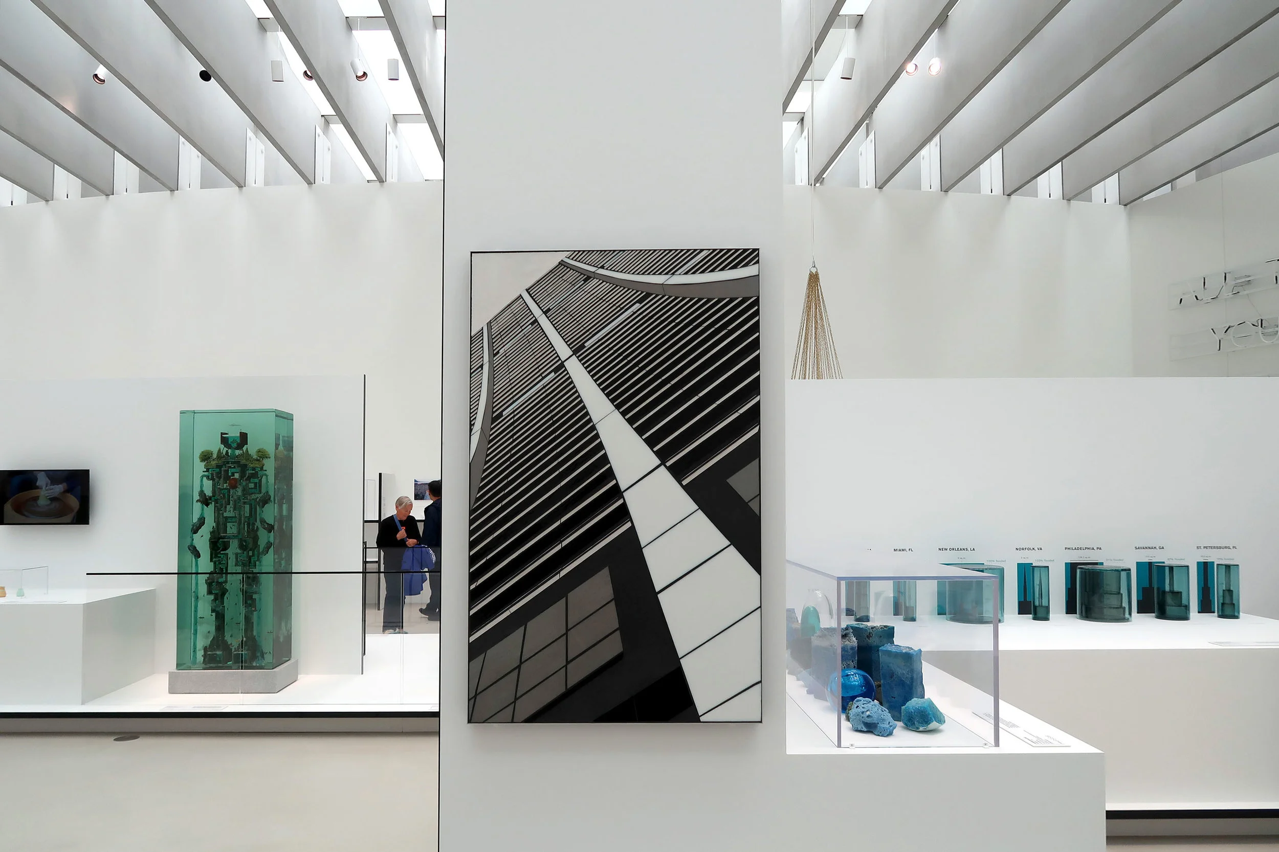 Reflect 3.2 curve | 48”x30” mixed media with glass | Heather Hancock at Corning Museum of Glass