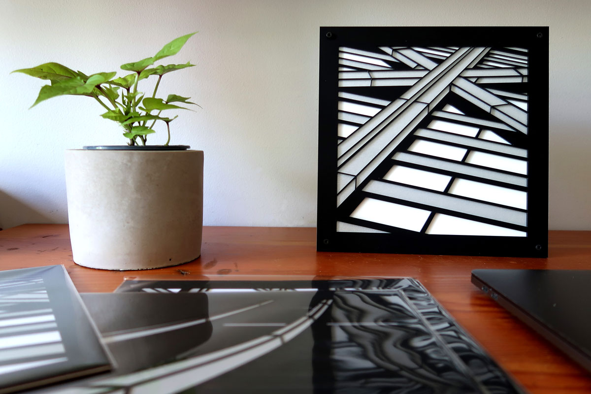 Crux | lasercut acrylic artist print 8.5” c Heather Hancock 2019