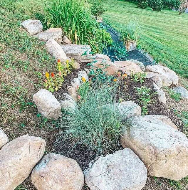 Made some steps ... added MORE ROCKS. Done with rocks for a while. 😓 #landscape #homeimprovement #beforeandafter