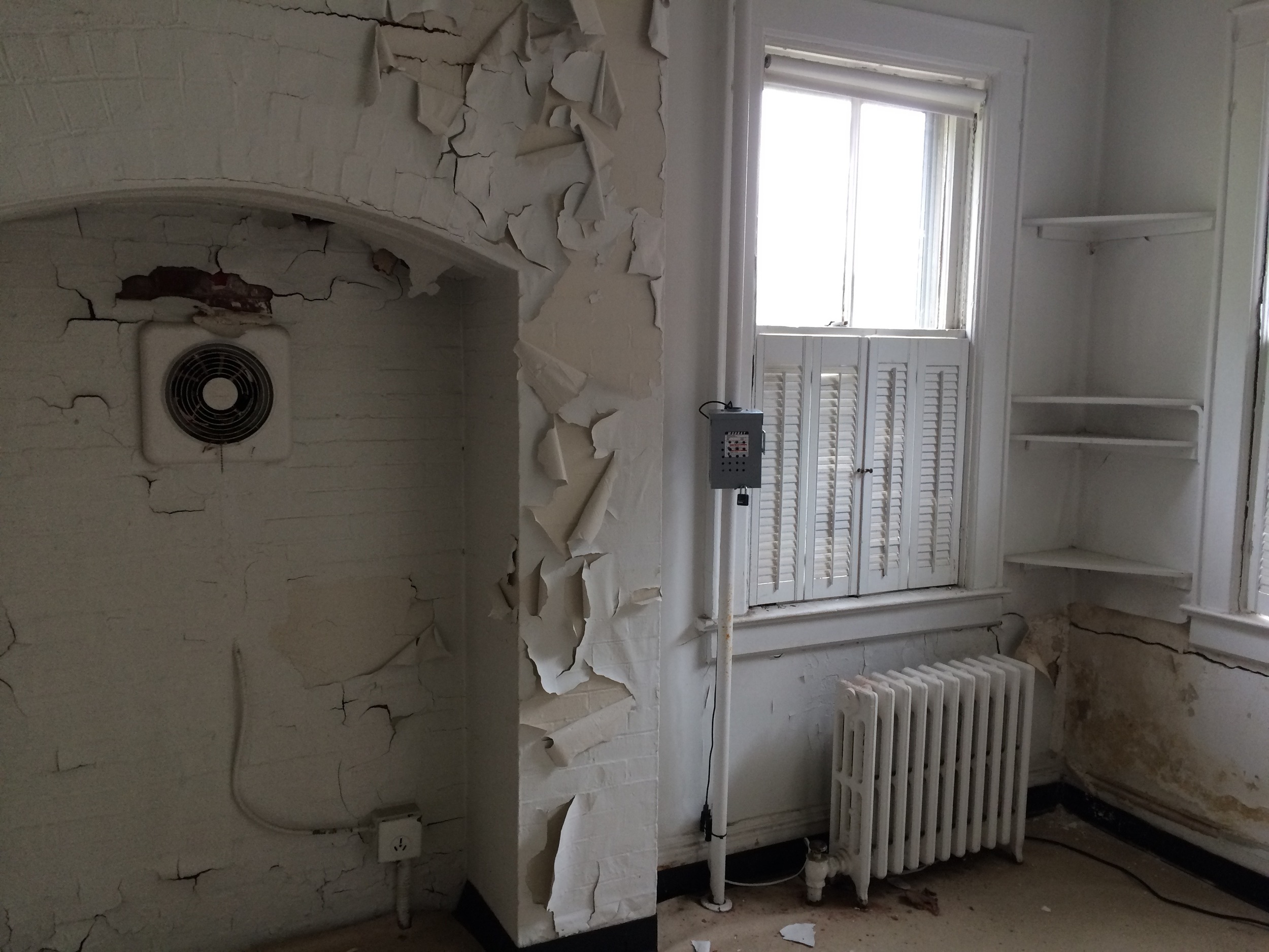 Site IV, in the abandoned kitchen of Building 406B, Colonels Row