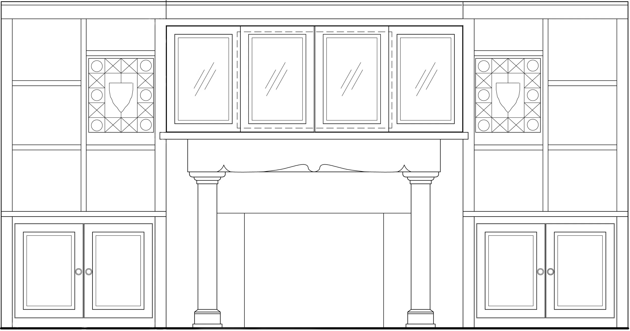 LIVING ROOM: CUSTOM MILLWORK ELEVATION