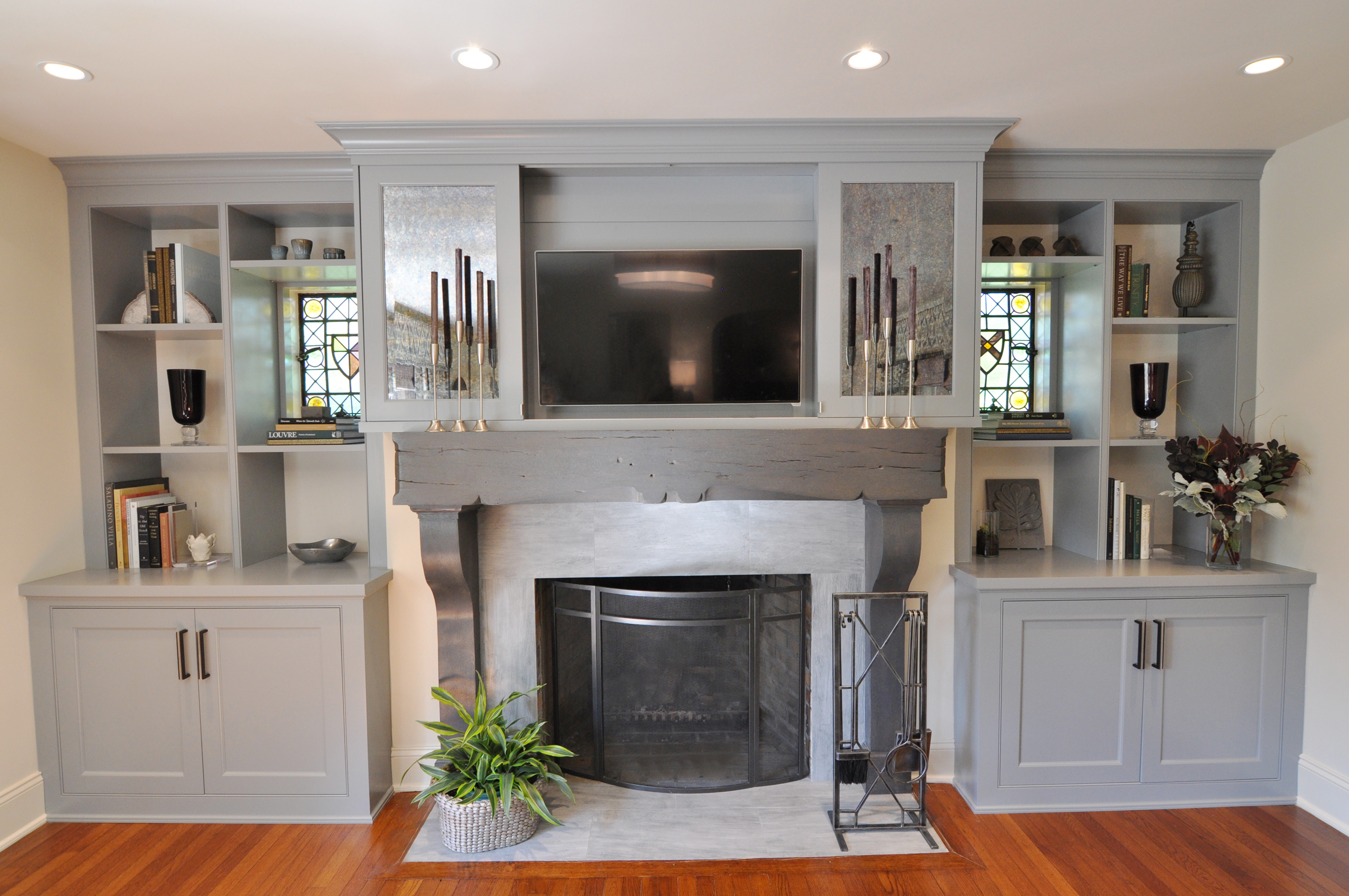 LIVING ROOM: CUSTOM MILLWORK - FINAL INSTALLATION