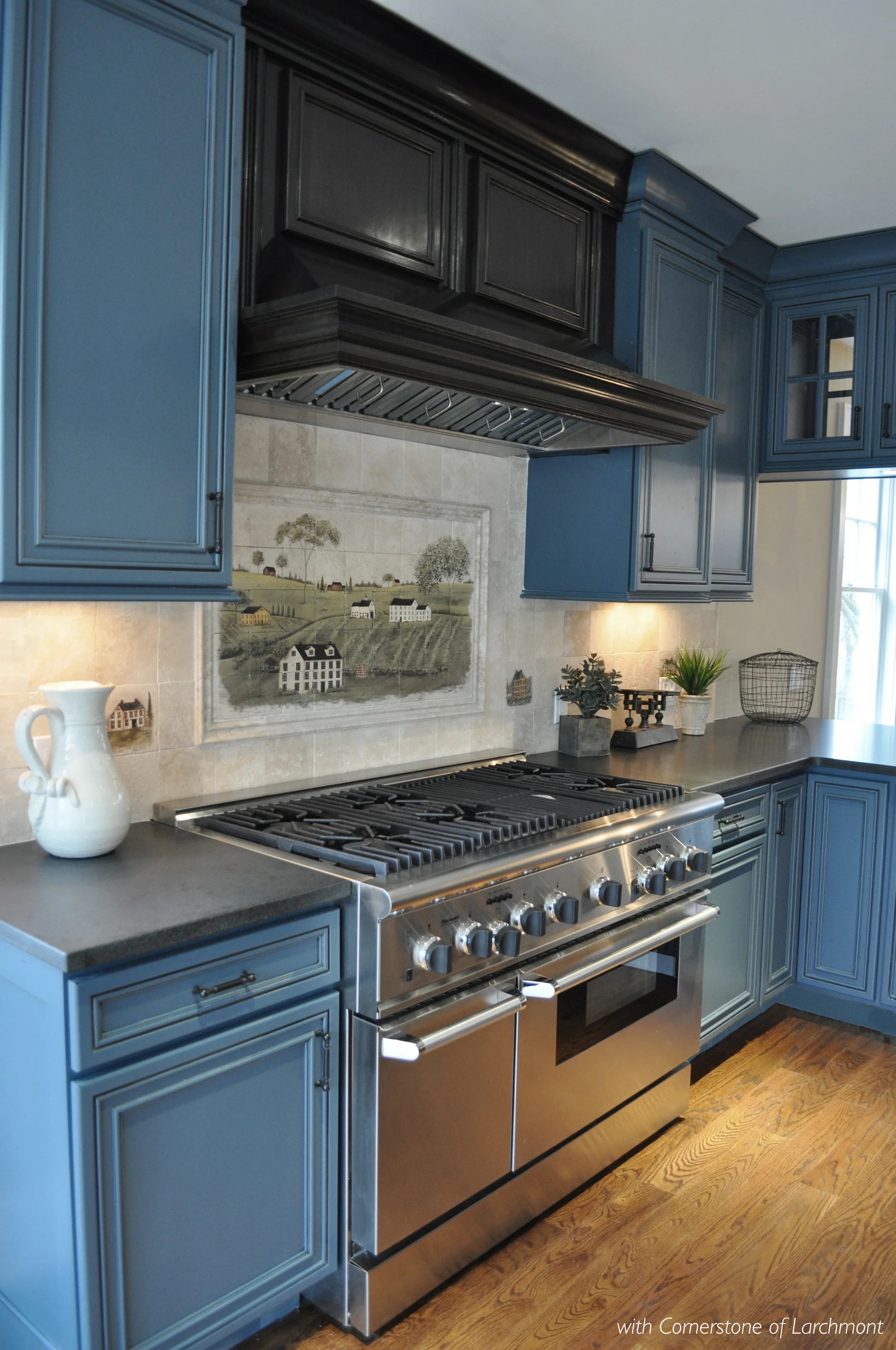Kim Annick Mitchell_Interior Designer_Contemporary Country Kitchen_Blue Kitchen Cabinetry_Honed Granite Countertop.jpg