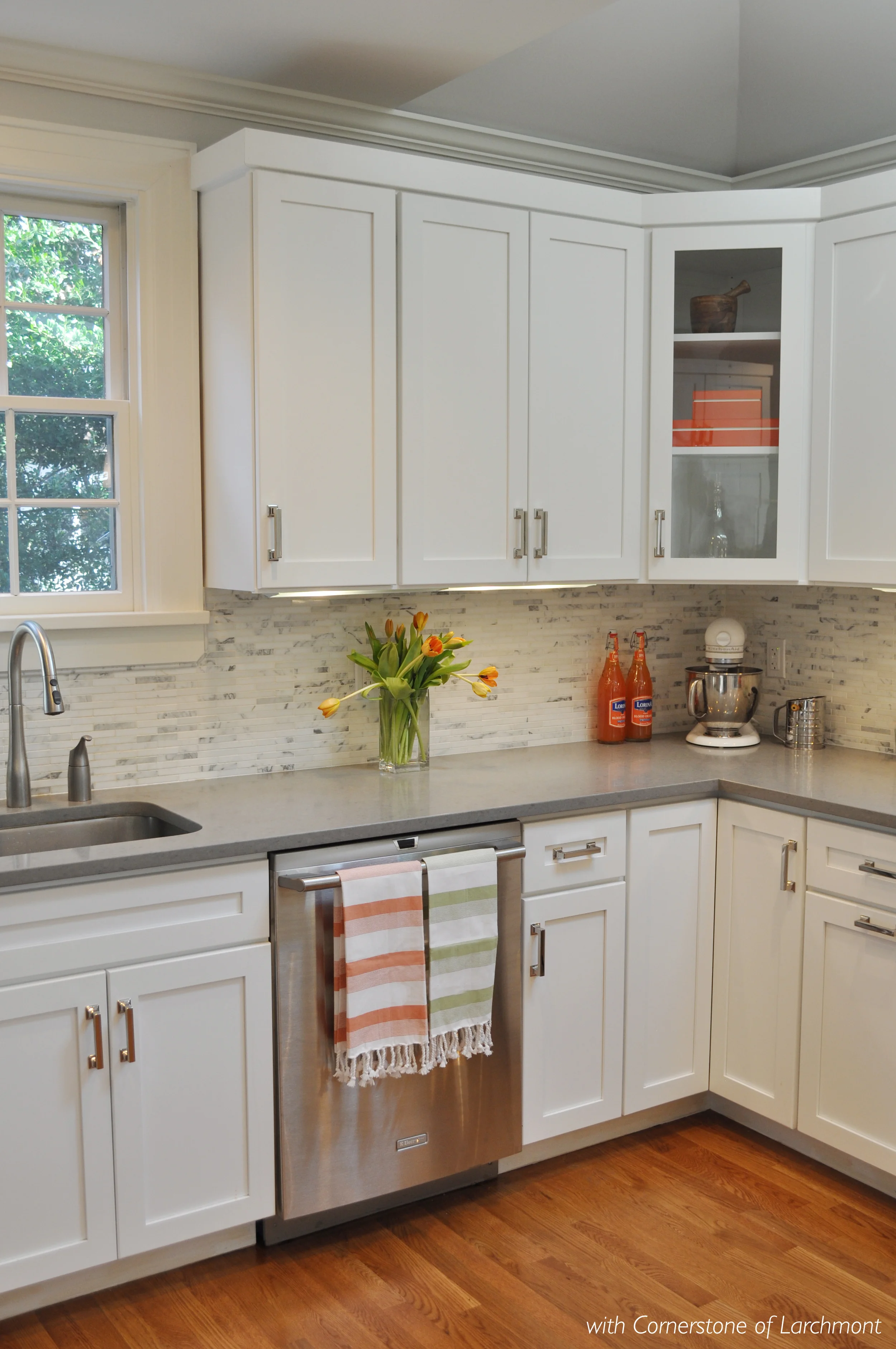 Kim Annick Mitchell_Interior Designer_Larchmont Kitchen_White Cabinets_Caesarstone Countertops_with Cornerstone of Larchmont.jpg