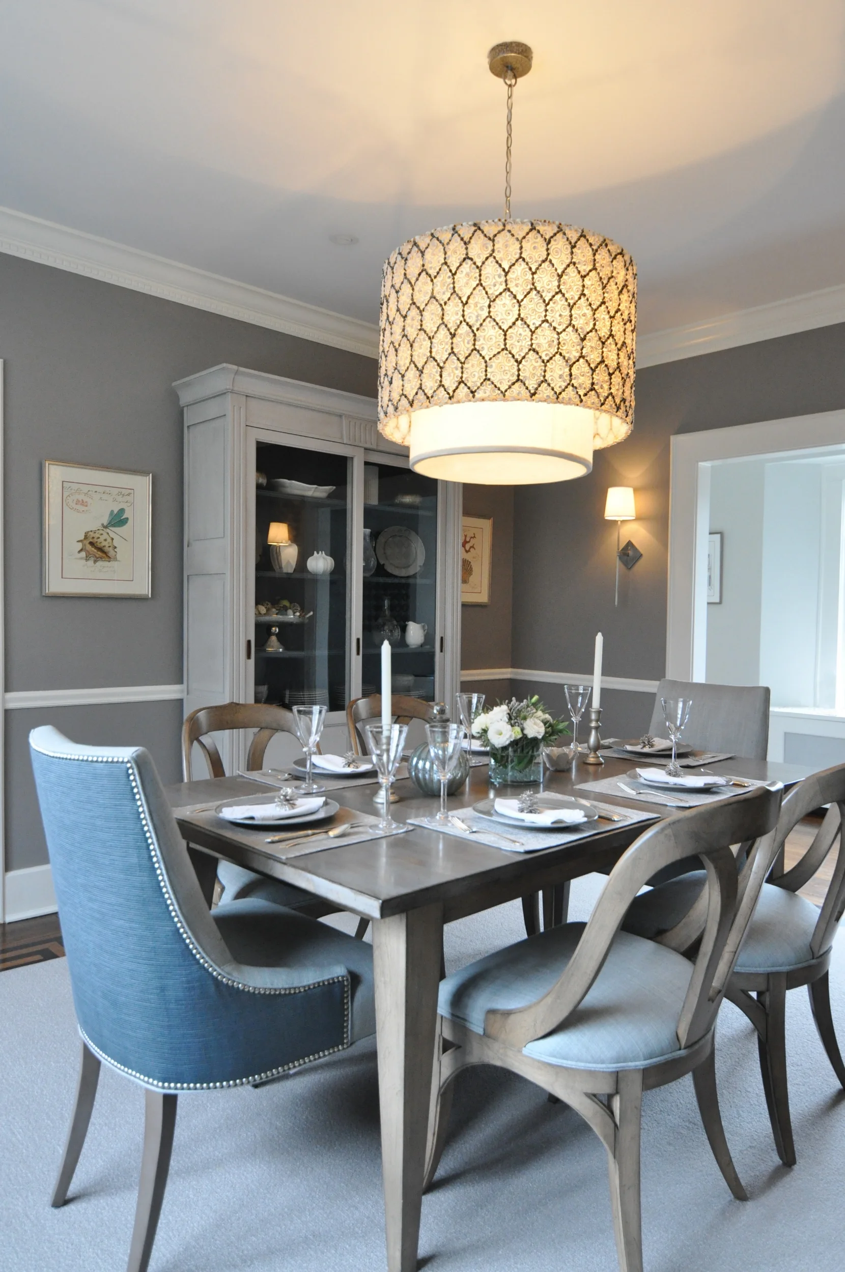 KAM DESIGN_Interior Designer Kim A Mitchell Timeless Dining Room_Grange Cabinet_Gray_Taupe_Teal_Relaxed Elegance_Galviston Gray_Stark Invicta Rug_Lorts_2016.jpg