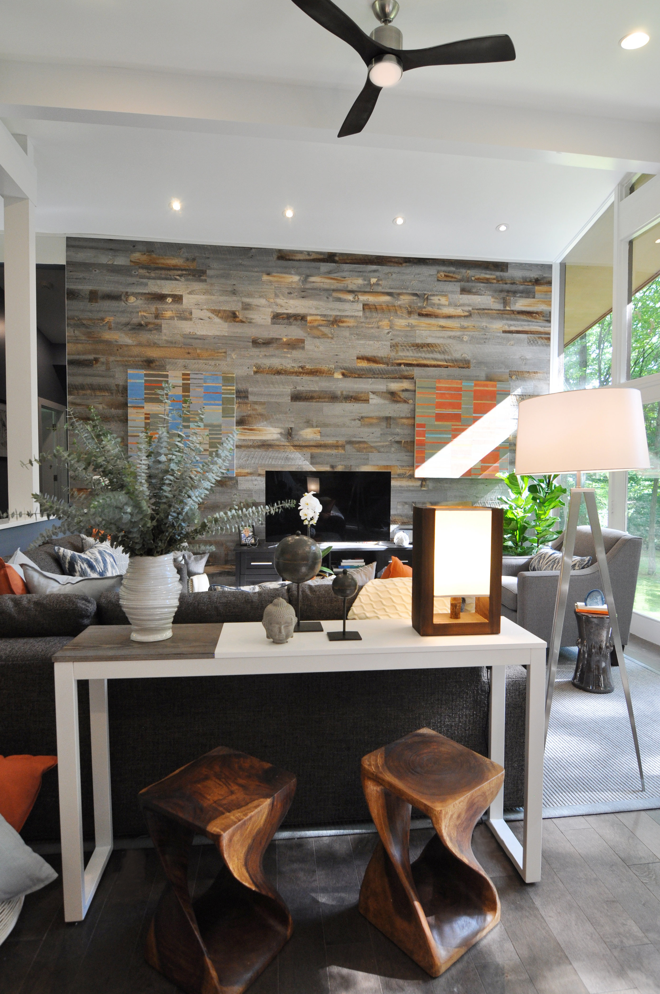 Kim A Mitchell_Design Lead_HGTV_The Property Brothers_Season 6_Episode 9_View from Family Room_Living Room_Reclaimed Wood Wall_2017_Soft Modern.jpg
