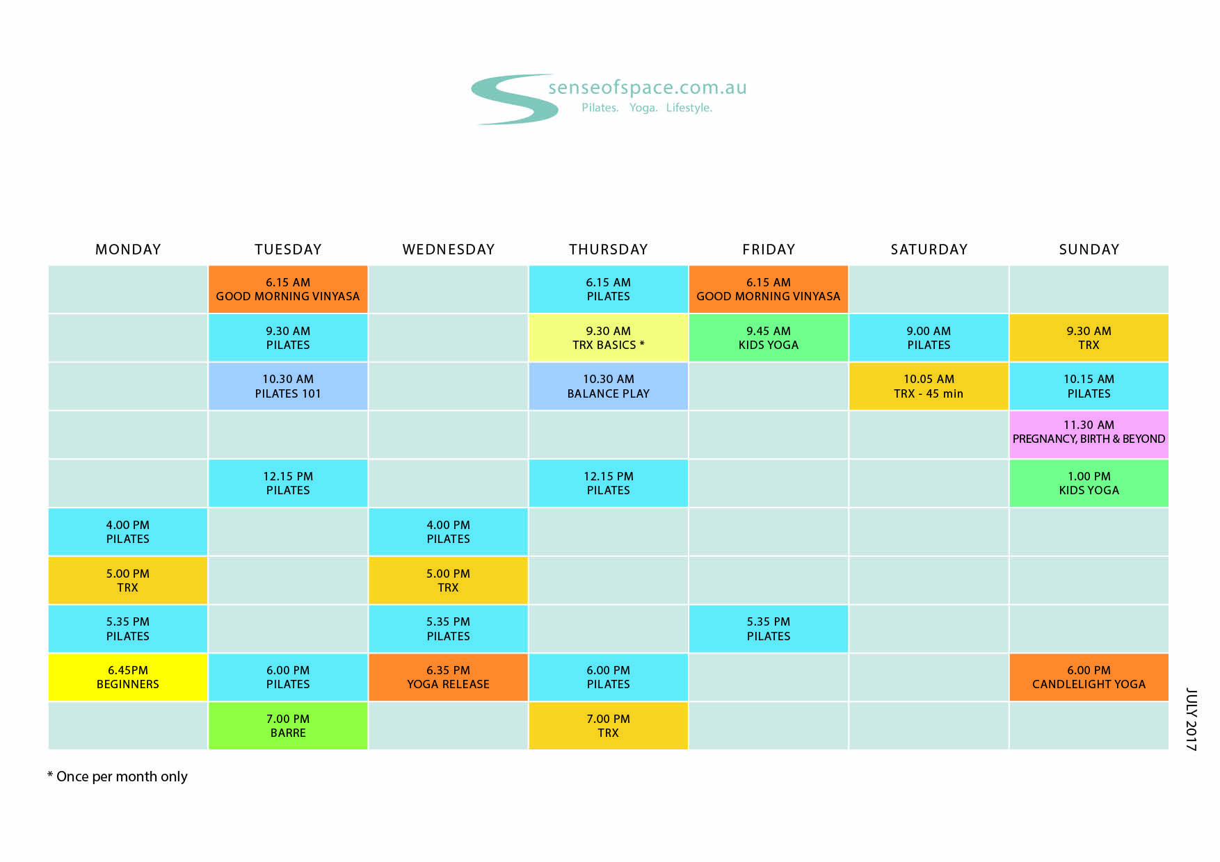 New July Timetable 
