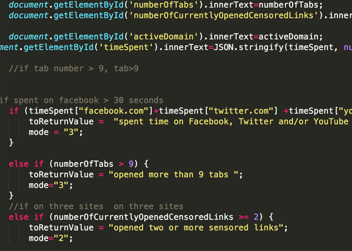 Chrome extension app to trigger the Processing code to light when a certain number of Chrome tabs were open (JavaScript)