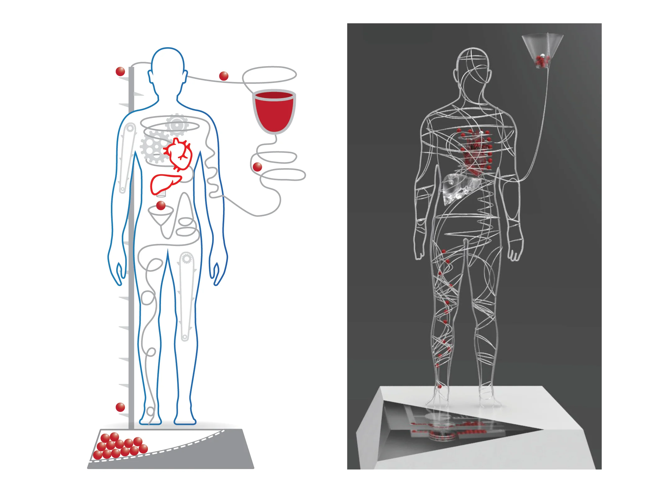 Sketch and first rendering of the Iron Man