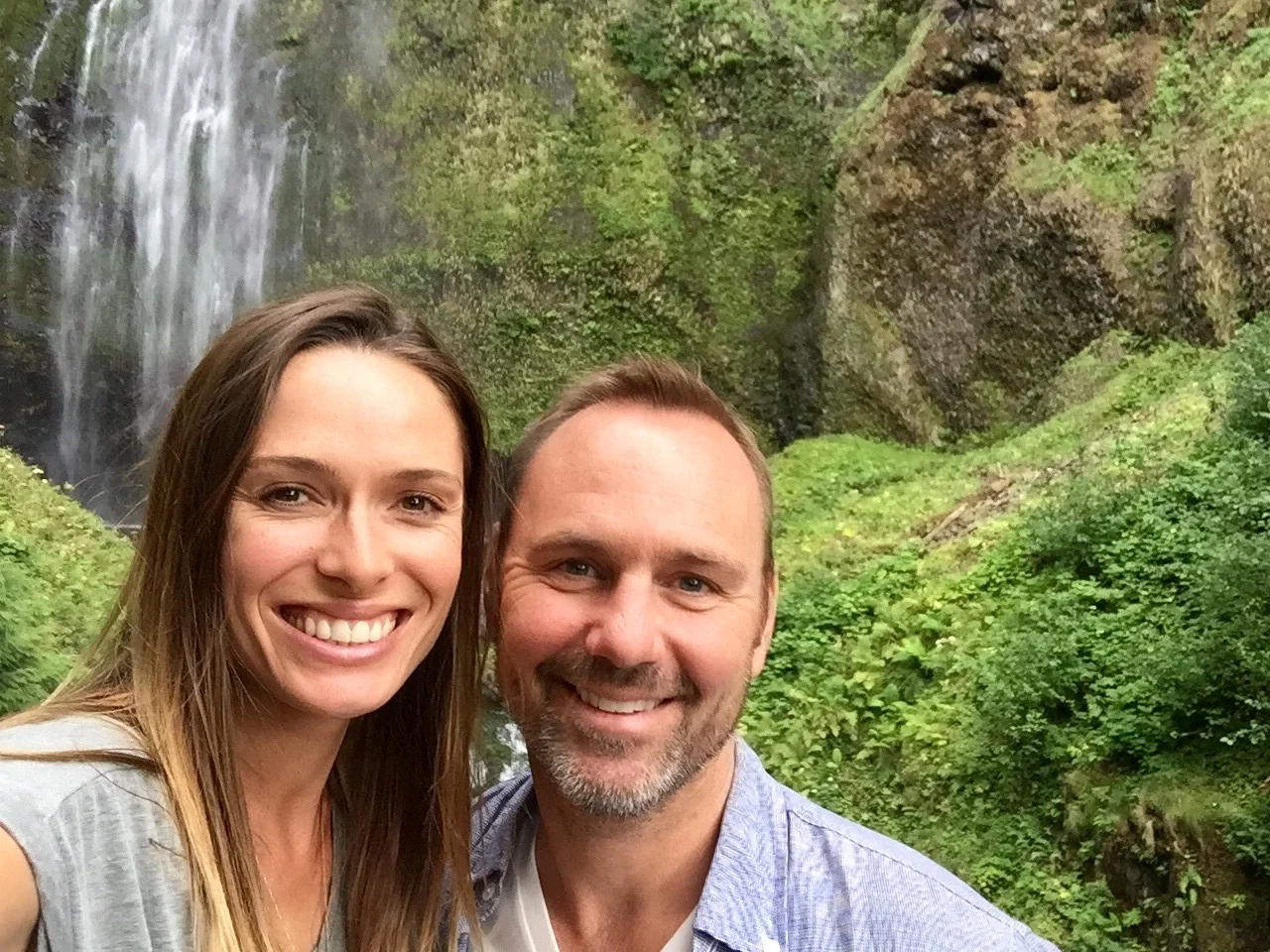 My lover and I at the top of the falls