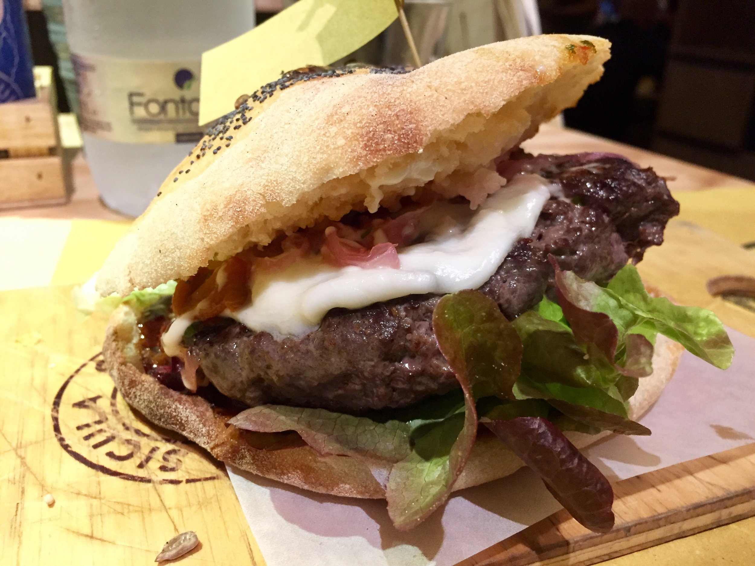 The epic burger at Fud in Palermo (can find this eatery in Catania too) - proudly made with Sicilian meat, cheese and produce 