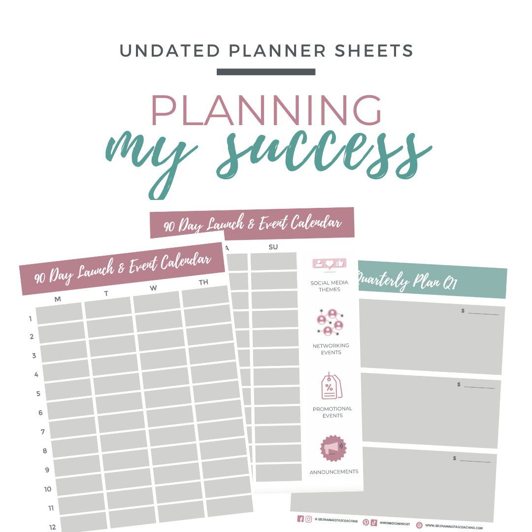 UNDATED PLANNER PAGES