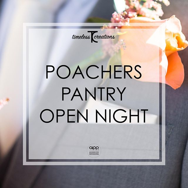 In 1 week from today, we will be returning to the Poachers Pantry Open Night!⁠ That's right! We wouldn't miss it for the world!⁠
⁠
This your chance to meet us in person and chat about everything you could possibly want! (And your wedding if you so de