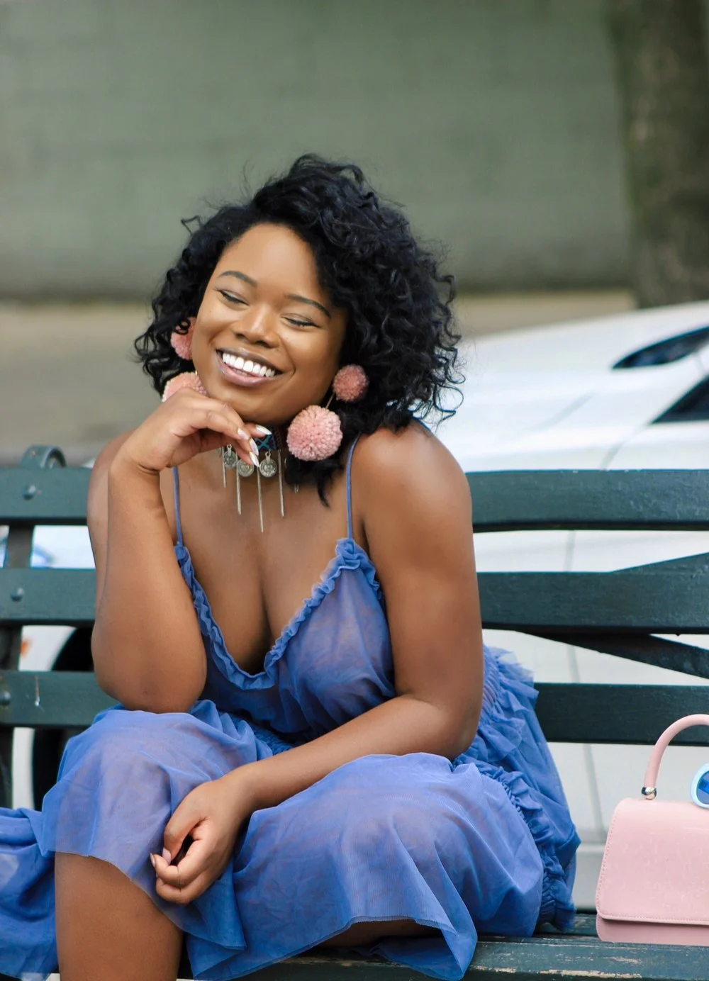 Pom Pom Earrings Meets Lace