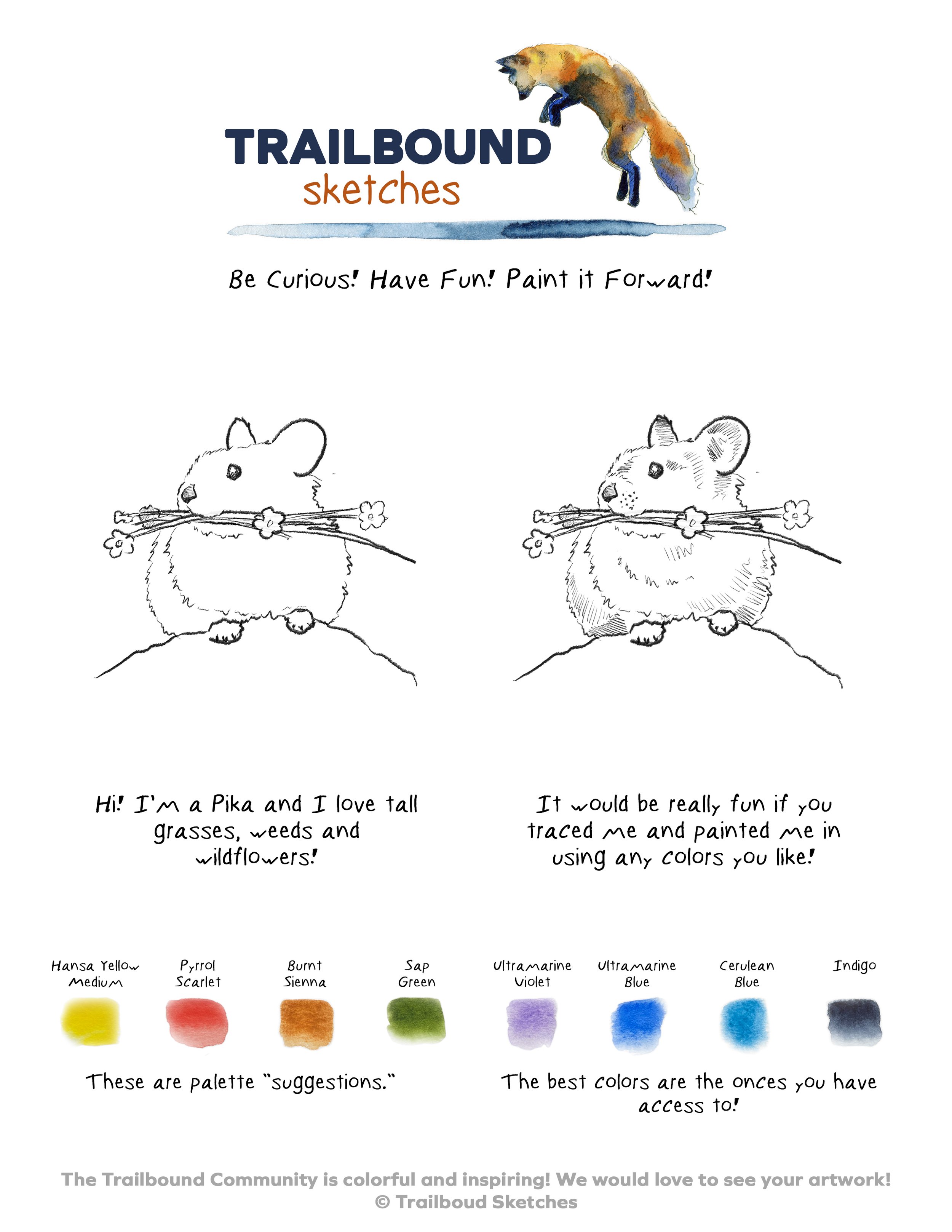 Pika Paint Along Line Art Download