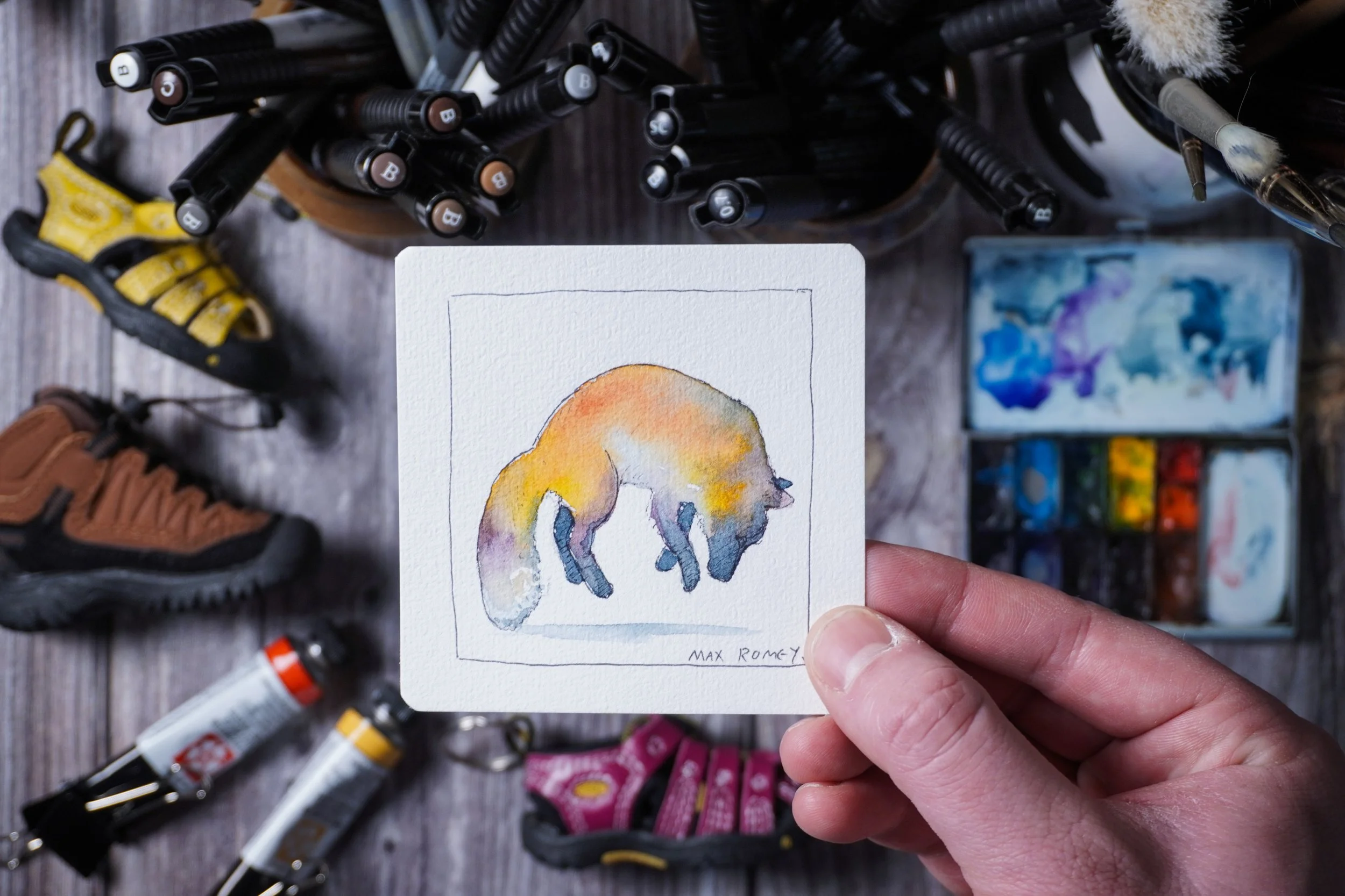 Leaping Fox — Framed Original Artwork 🏆 RAFFLE