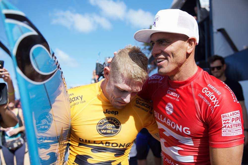   ^ MICK FANNING &amp; KELLY SLATER  These two sports champions, world champions – Beyond the competition, at the heart of it all is brotherhood.     Mick Fanning is the champion of all champions and seems to have faced all that mother nature could t