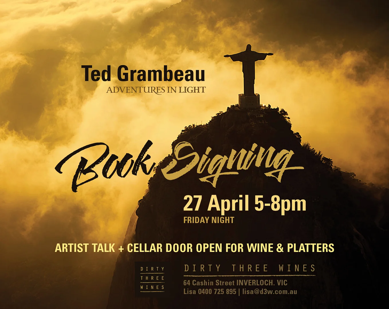Ted Grambeau Book signing graphic design poster