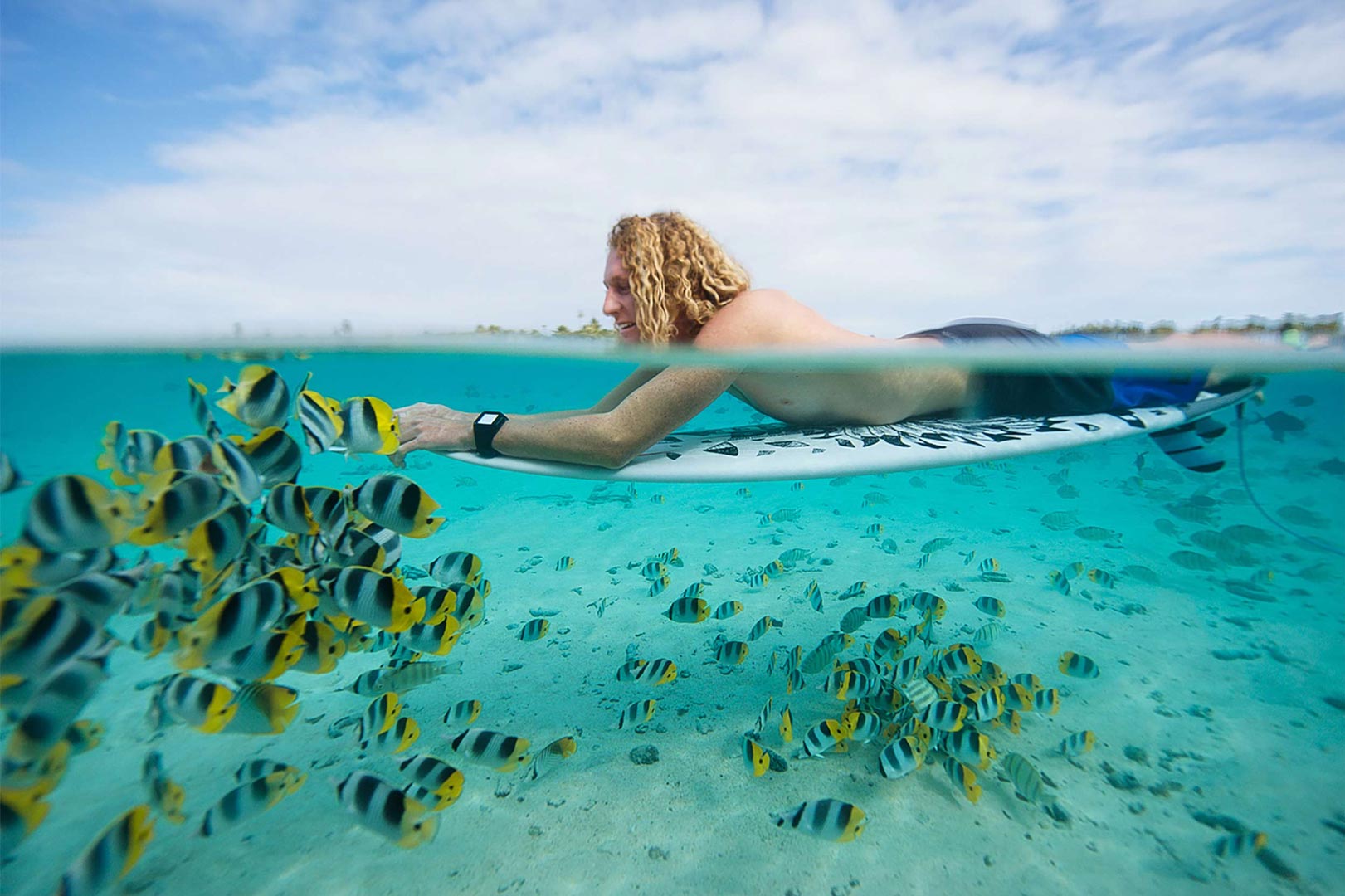  ACTIVE LIFESTYLE PHOTOGRAPHY Under over water photography - tropical fish + Rip Curl Surfer Luke Hynd 