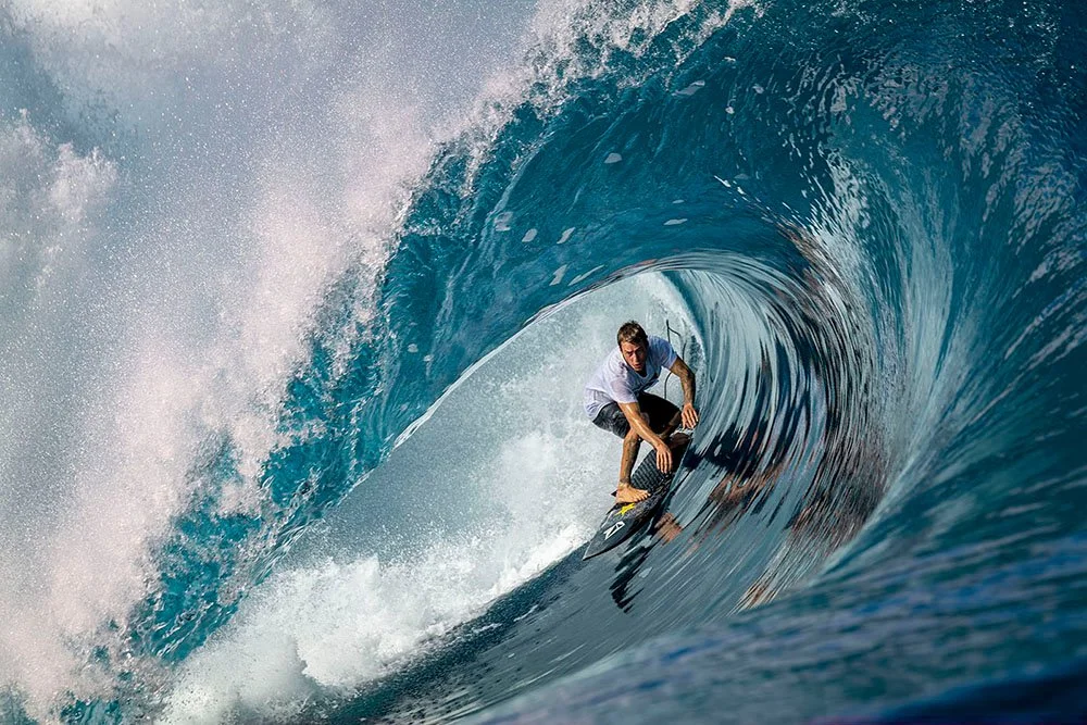 Balaram Stack Slotted Inside the Perfect Barrel at Teahupo’o.