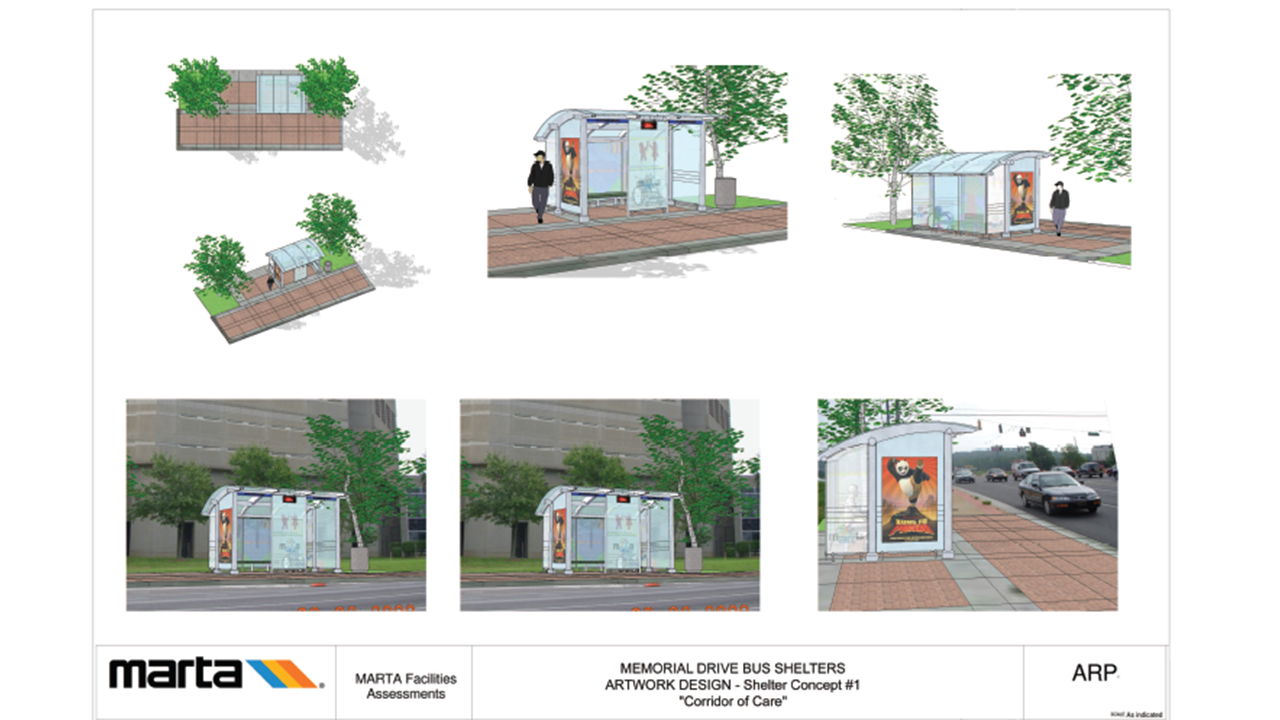 MARTA Memorial Drive Bus Shelters and Environmental Graphics