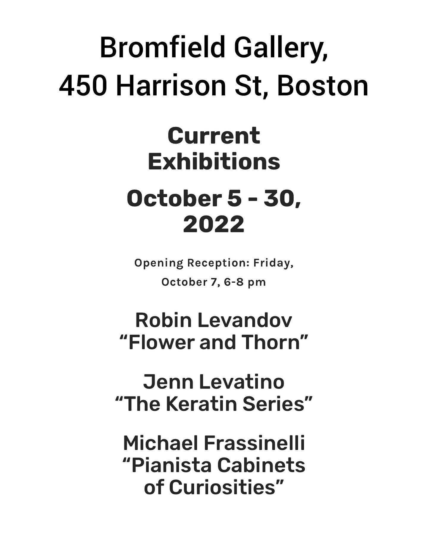 After hundreds of hours, it is finally (almost) here: Cabinet of Curiosities @bromfieldgallery Friday, Oct 7,2022, 6-8, 450 Harrison Street. See you there!
