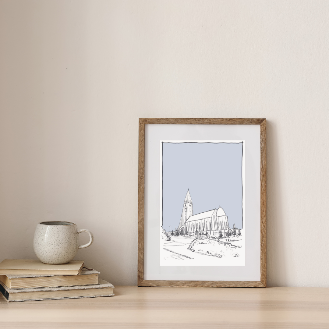 Hallgrímskirkja in Winter - Iceland Digital Print