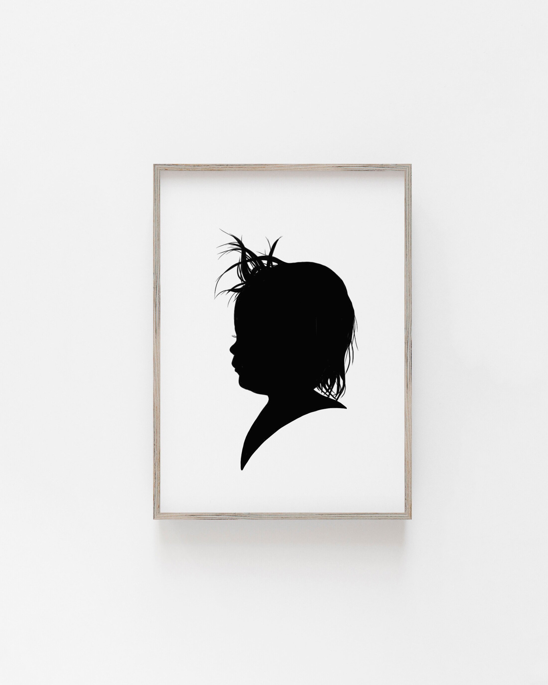 Silhouettes Drawing of your Child - A4 - Digital Download