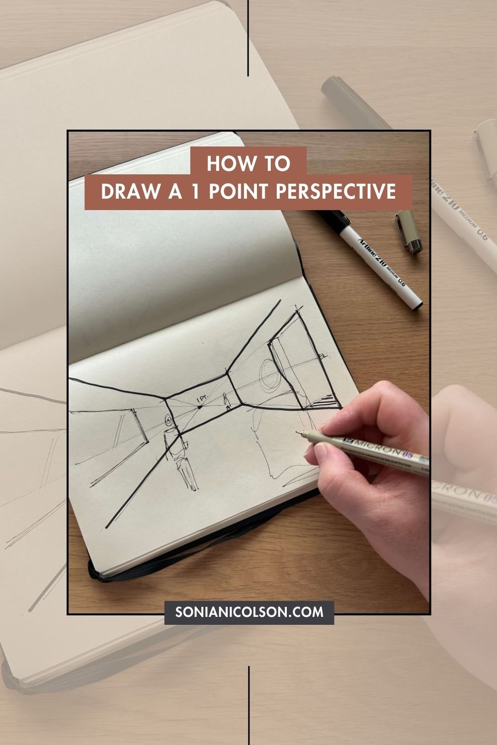 How to draw a 1 point perspective pinterest pin.jpg