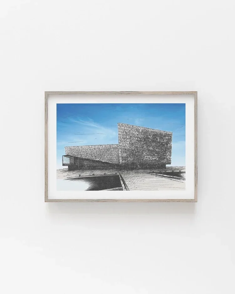 Harpa Concert Hall, Reykjavík, Iceland Architectural Drawing by Sonia Nicolson.