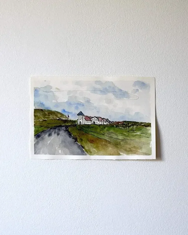 Original Bessastaðir, Iceland Watercolour Painting by Sonia Nicolson