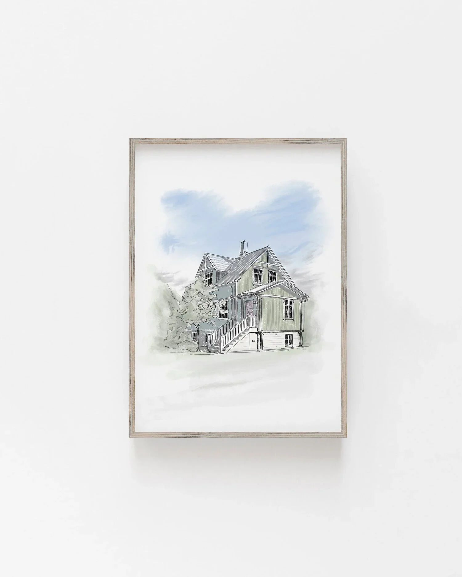 Custom Digital House Portrait – Architectural Sketch Commission