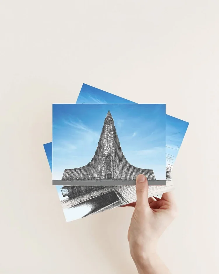 Reykjavík Mini Postcard Prints Iceland by Sonia Nicolson.