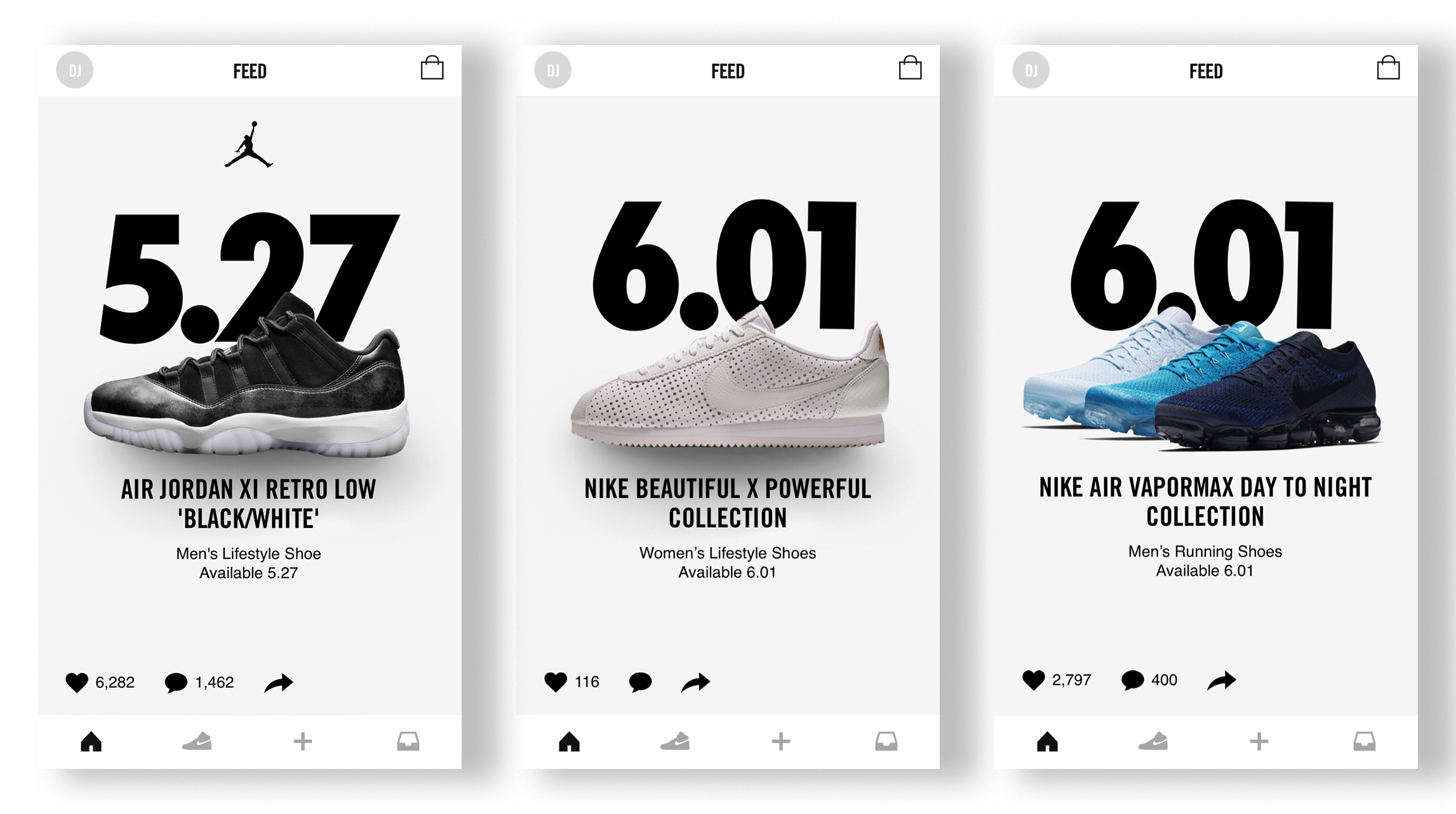 nike app design