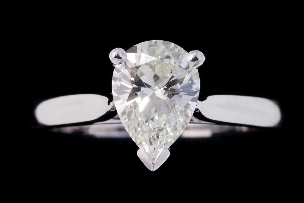Pear Shape Solitaire Diamond Ring